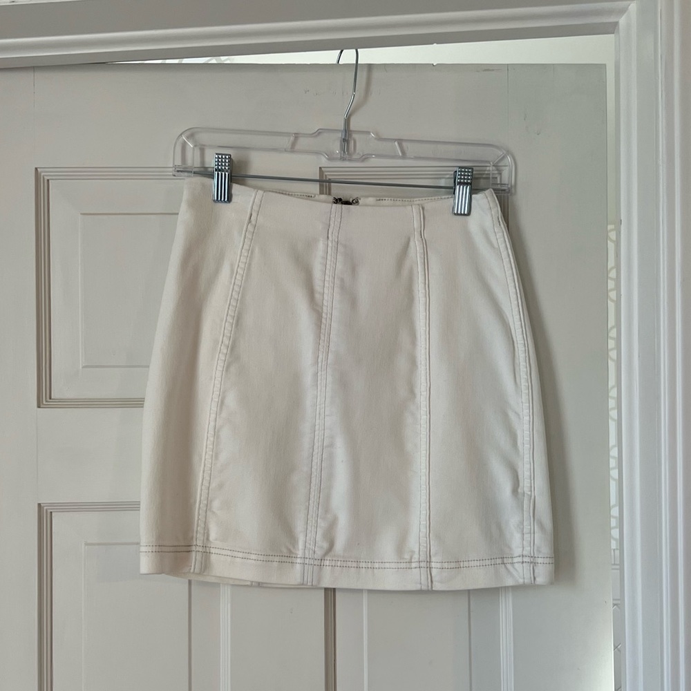 Free People Modern Femme white denim mini skirt